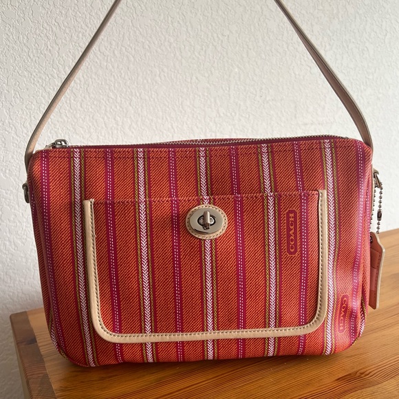 Coach Legacy Stripe Convertible Purse - Picture 13 of 14